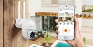 Caméra rotative extérieure OutCam Rotative avec vision panoramique 360° pour maison