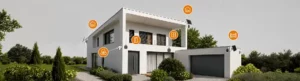 Maison avec caméras de surveillance